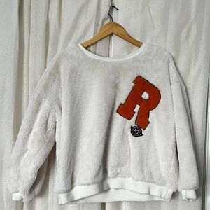 Faux Fur Varsity Sweater